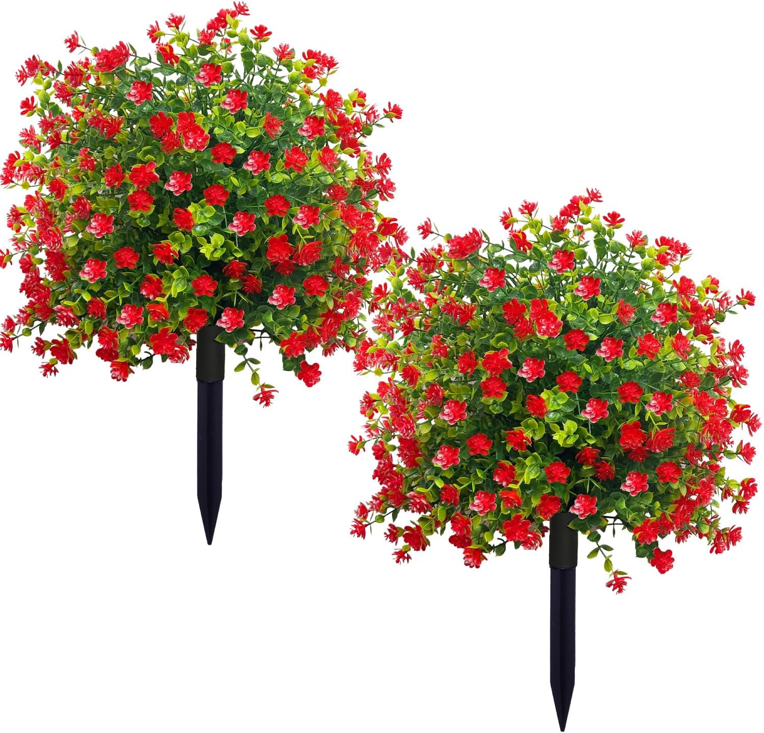 Set of 2 Artificial Topiary Ball Trees with Ground Spike (23")