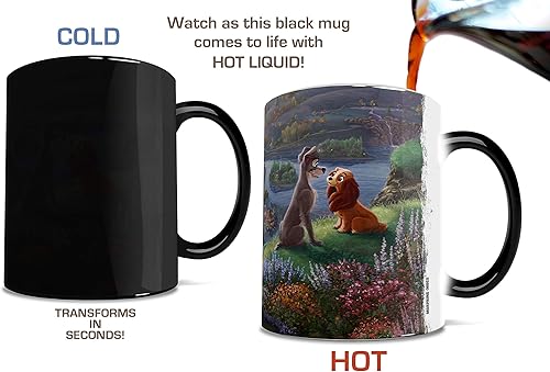 Miniatura 2 de Morphing Mugs Disney Lady and the Tramp Tony, Dogs and Friends Thomas Kinkade Una taza de cerámica sensible al calor que cambia de color de 11