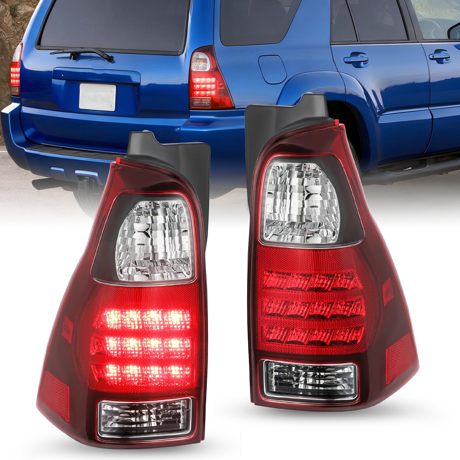 JSBOYAT Tail Light Assembly Replacement for 2006-2009 Toyota 4Runner SR5/Sport/Limited, Rear Taillight with Brake Light, OE Style Driver and Passenger