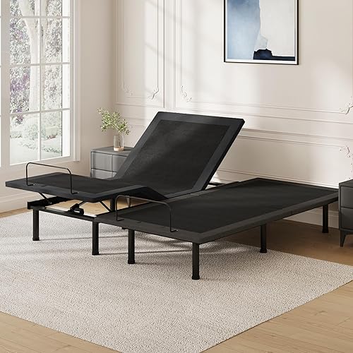 EGOHOME Base de cama ajustable Split King con motor silencioso, base de cama eléctrica ergonómica con control remoto inalámbrico, inclinación de