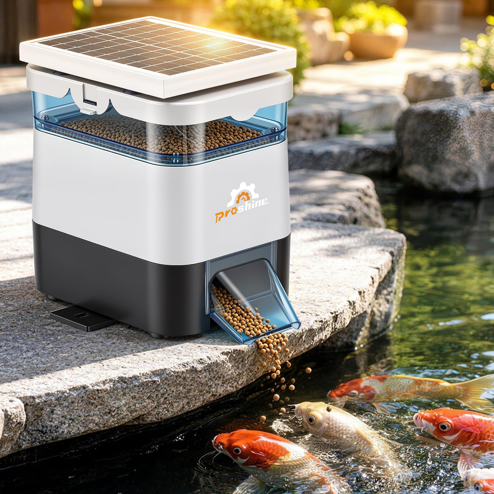 Automatic Fish Feeder for Pond Solar Powered 1.5L Capacity