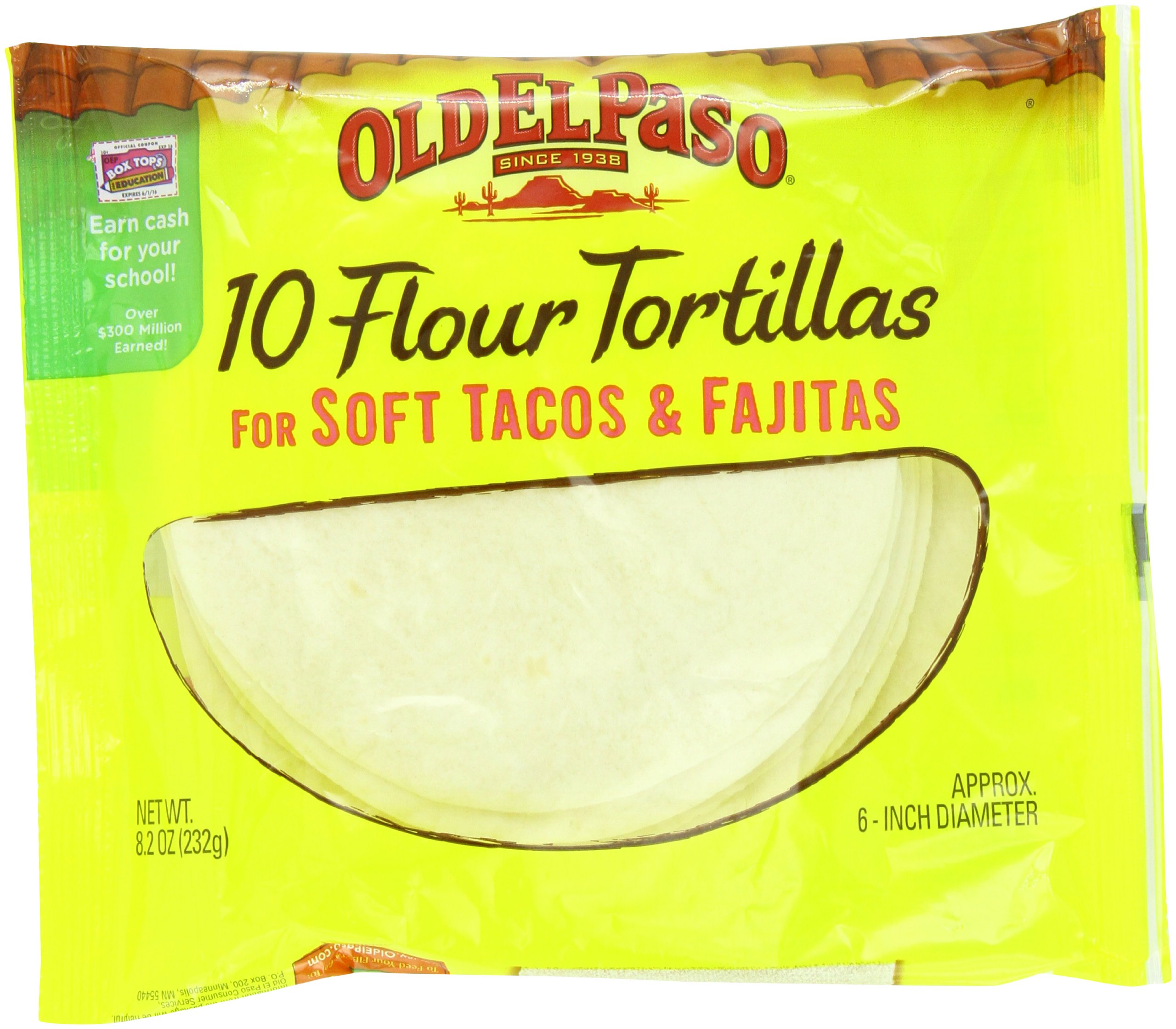 Old El Paso Flour Tortillas, Soft Tacos and Fajitas, 8.2 oz, 10 ct