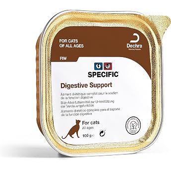 SPECIFIC Digestive Support FIW 7 x 100 g - Wet Food for Cats - Improves Intestinal Flora - High Vitamin and Mineral Content - With Postbiotics - All Ages - DECHRA Veterinary Products