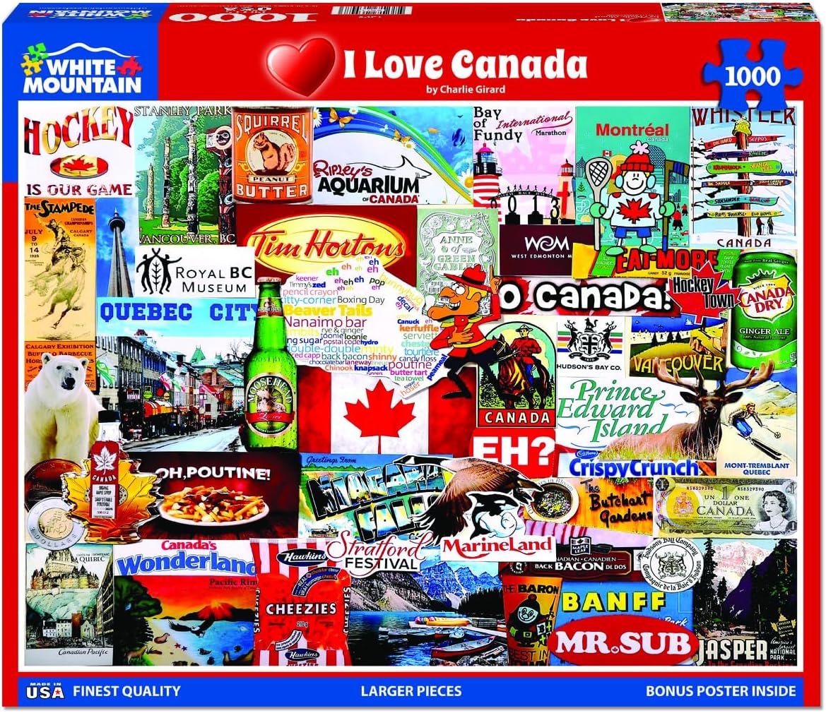 White Mountain Puzzles I Love Canada-1000 Piece Jigsaw Puzzle