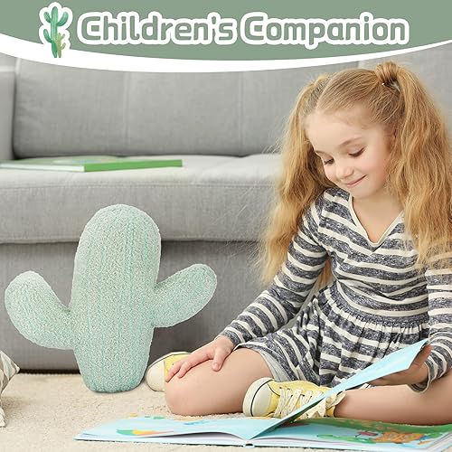Miniatura 4 de Maitys Almohada con forma de cactus de 16 pulgadas, bonita almohada de felpa 3D con forma de cactus, decorativa para sofá, oficina, cama (16.4 x 13