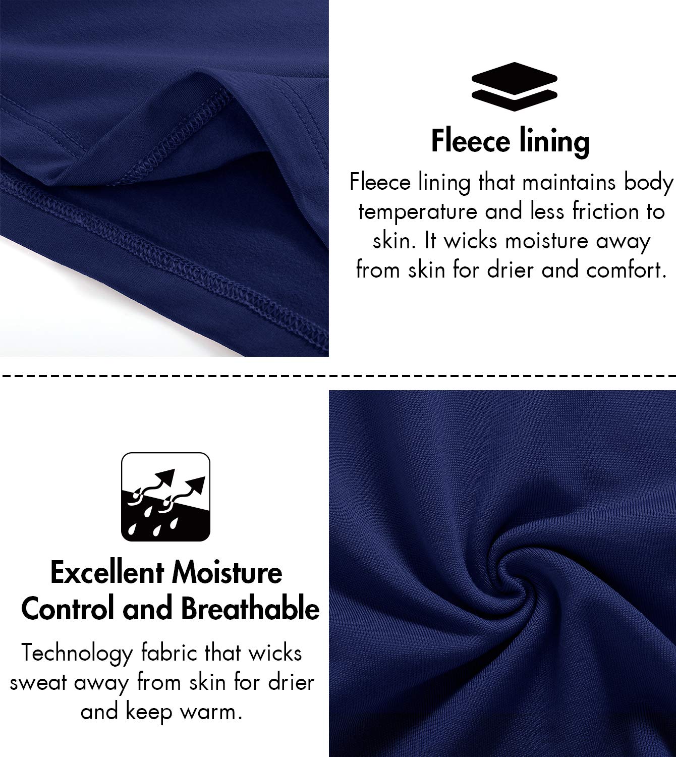 LAPASA Completo Termico Donna Fodera in Micropile Calore Base L17 - Abbigliamento Intimo Invernale Maglietta Pantaloni Calzamaglia Tuta Sci Trekking