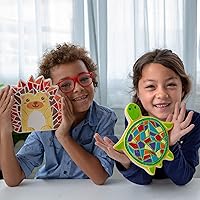 Vista 76 de Creative Roots Tortuga, Erizo y Sol de Mosaico - Pack de 3 Piedras de Paso de Cerámica de 7 Pulgadas & 6 Pinturas Vibrantes, Piedras de Paso DIY