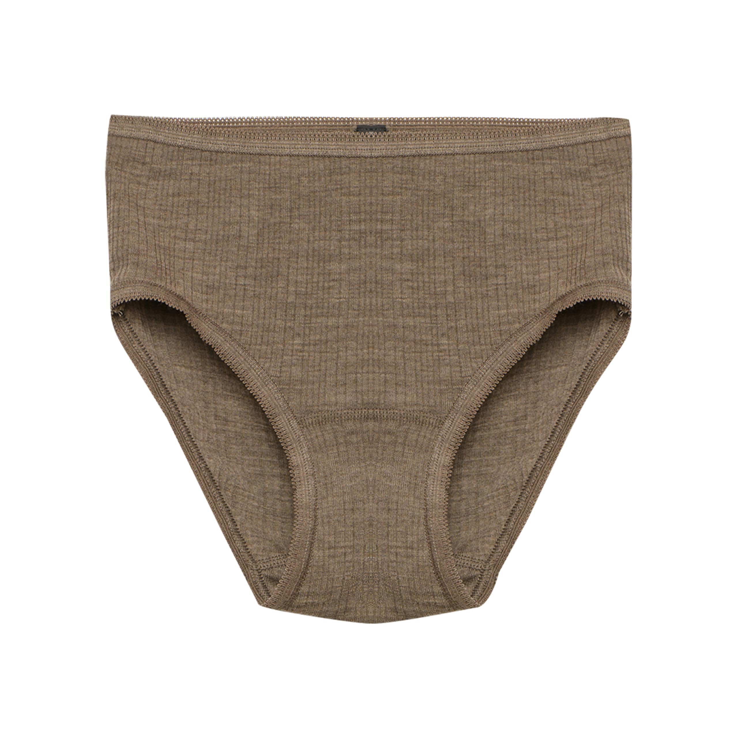 Dilling Women's Brown Mottled 100% Natural Merino Wool Midi Briefs, 10