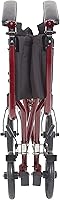 Vista 4 de Drive Medical Silla de ruedas de transporte plegable ligera con reposapiés abatibles, rojo