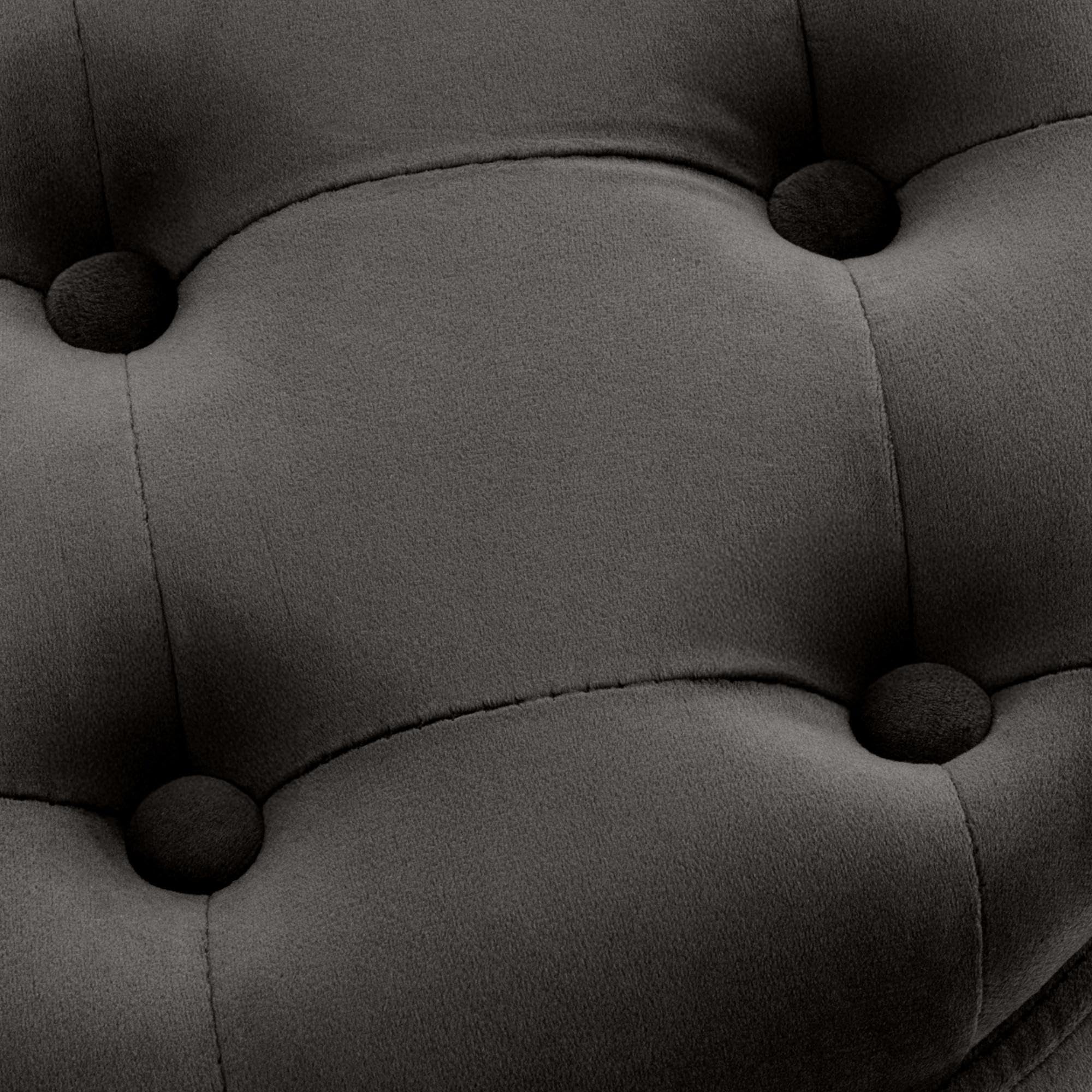 CLP Sitzhocker rund mit Stauraum Pantin, Fußhocker gepolstert mit Samtbezug, Hocker im Chesterfield Design für Wohnzimmer und Schlafzimmer Farbe grau