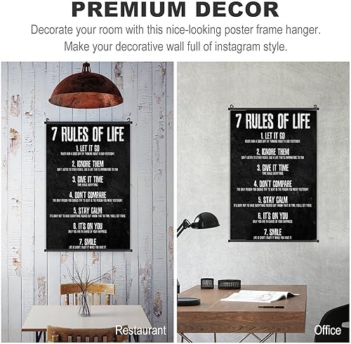 Miniatura 4 de Póster motivacional de 7 reglas de la vida, póster artístico de pergamino para pared, pintura para decoración del hogar, lienzo, impresión estética