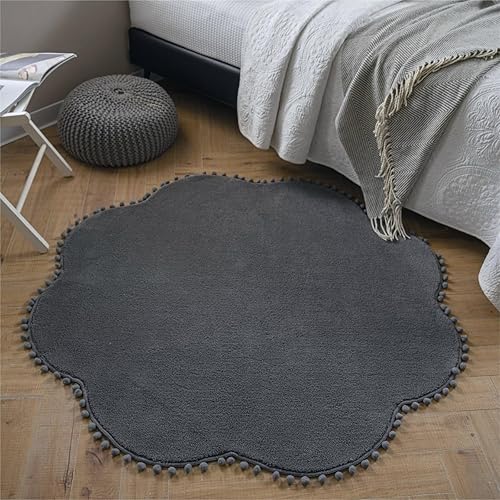 Miniatura 8 de STARUIA Alfombra de área suave para dormitorio, alfombra gris lavable de 5 x 7 pies para sala de estar, alfombra lanuda antideslizante para el
