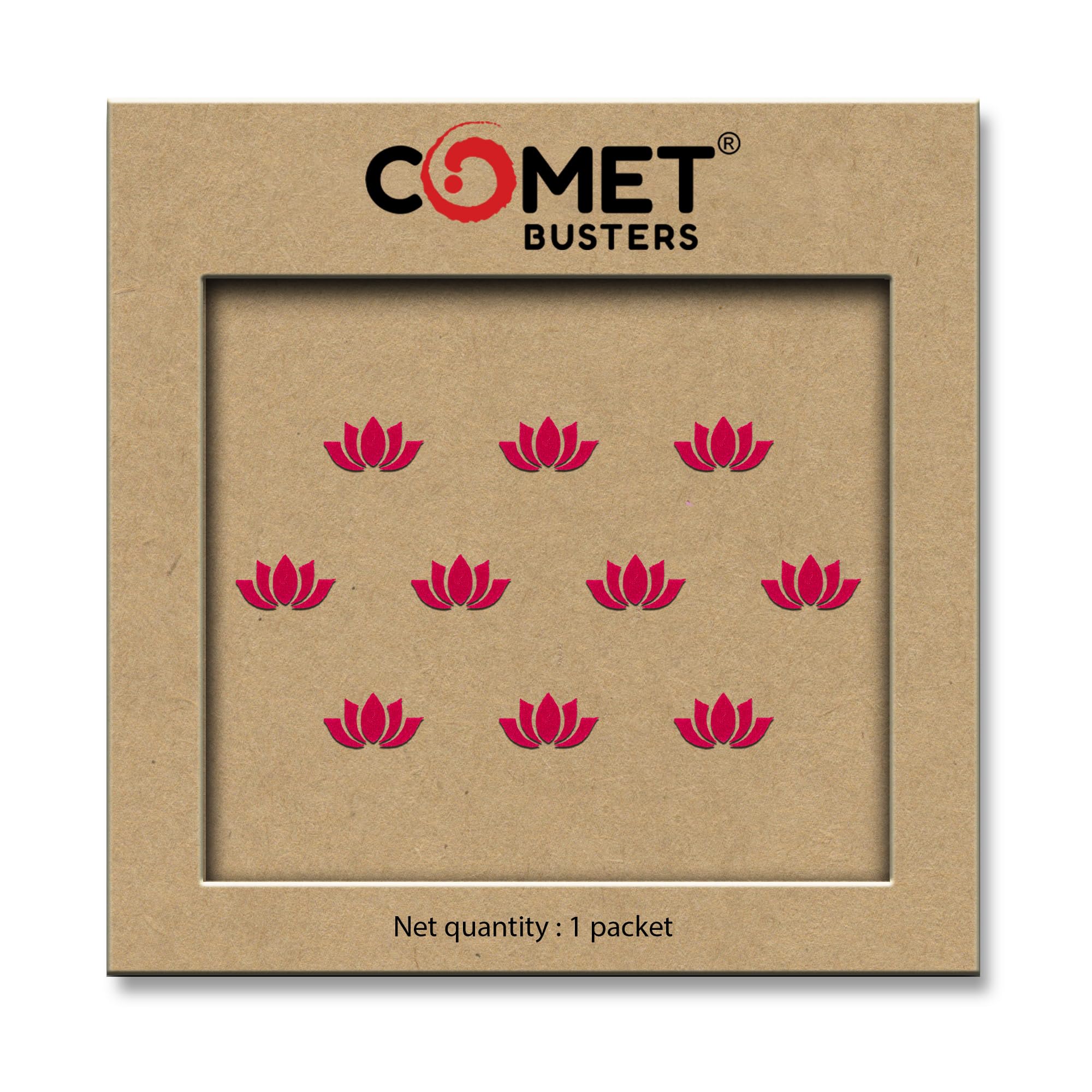 Comet Busters Pink Velvet Lotus Bindi for Women & Girls | 7mm Self-Adhesive Designer Lotus Forehead Bindis | Premium Velvet Finish (CBIN2657) (10 Bindis)-picture-47