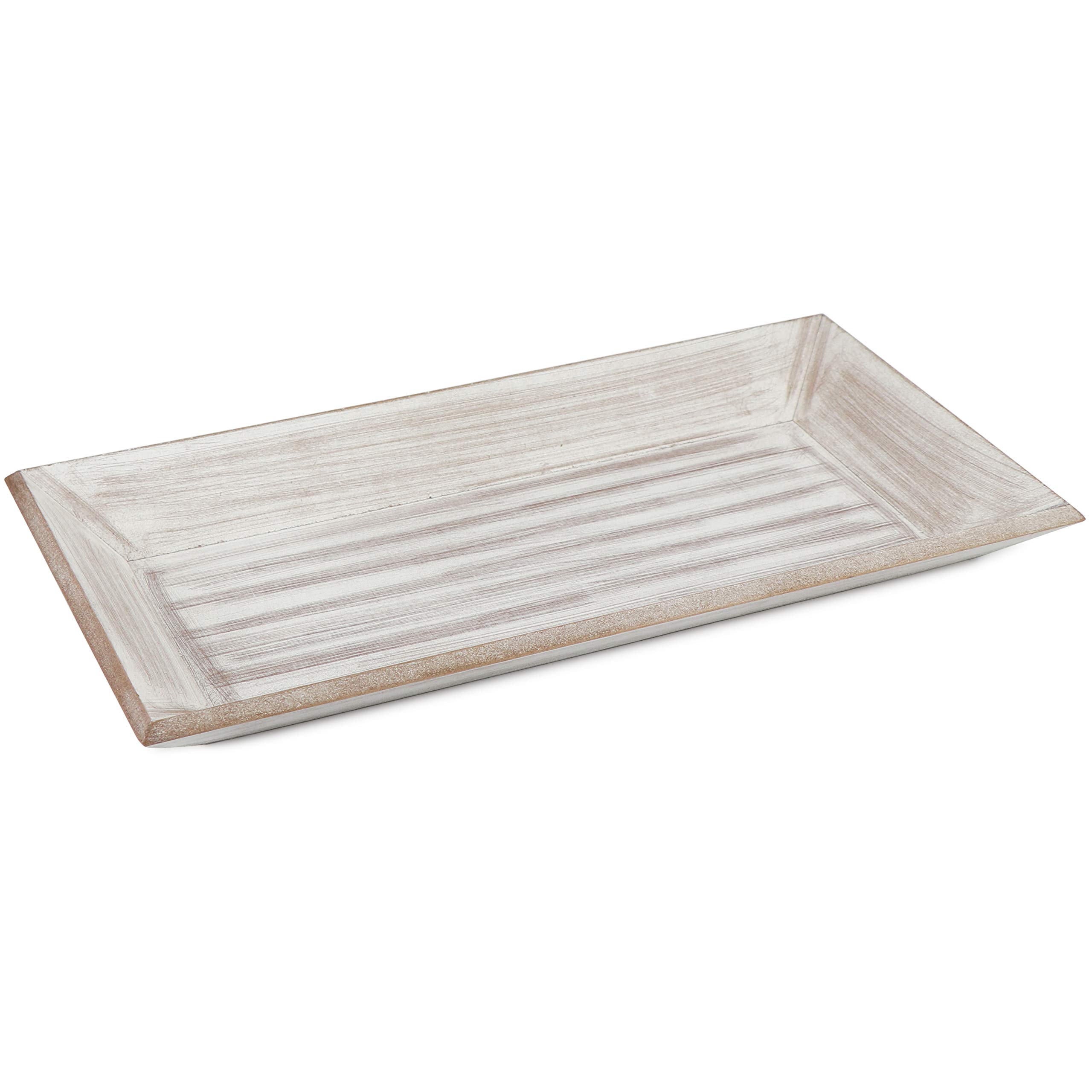 com-four® Tablett aus Holz, Vintage Holztablett rechteckig