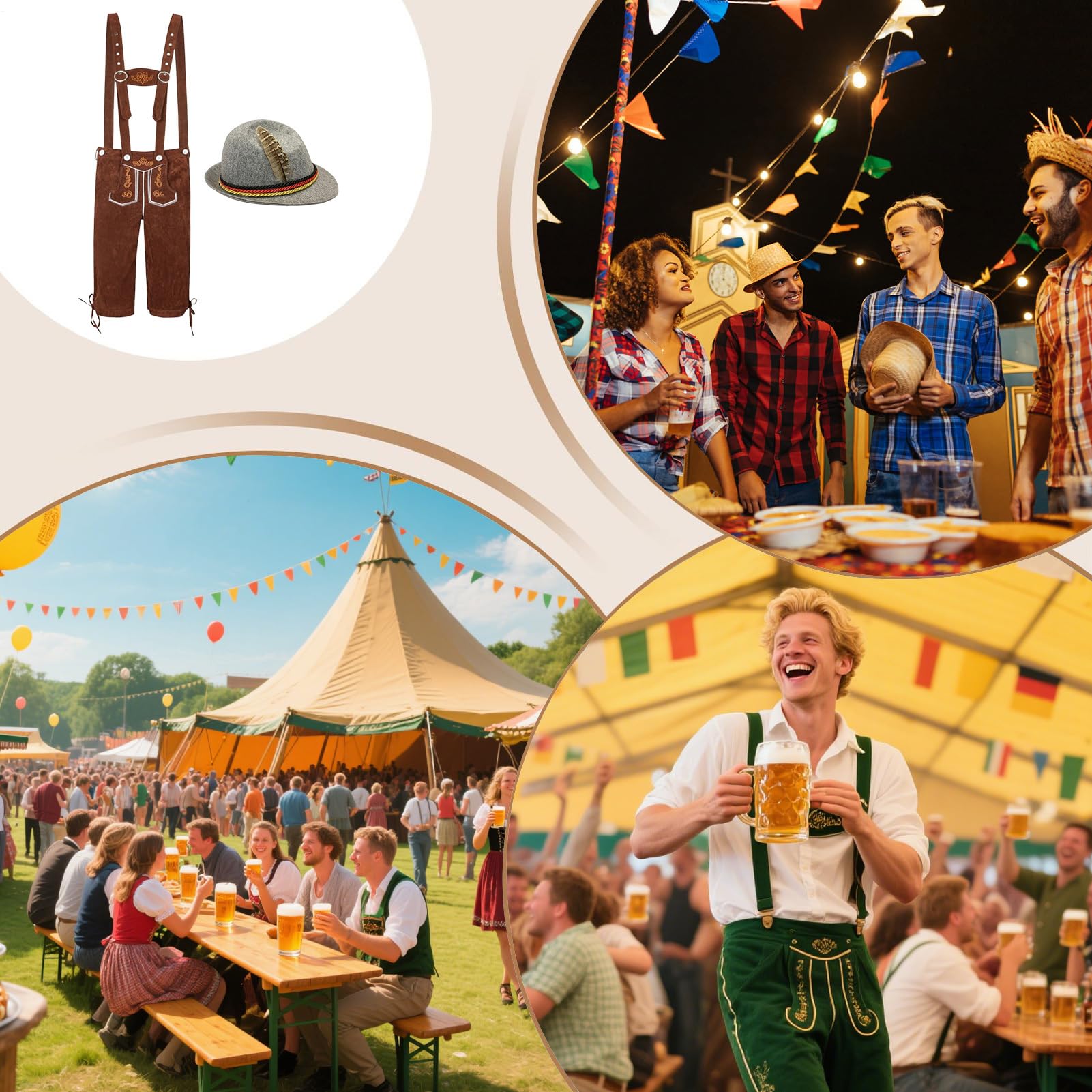 Costume da Oktoberfest da uomo, tradizionale, per feste di birra, per feste musicali, eventi culturali tedeschi, celebrazioni e riunioni di famiglia