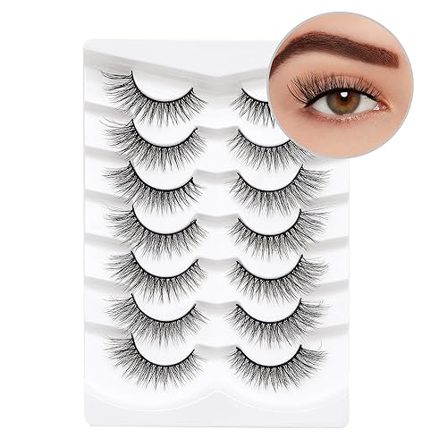 Miniatura 6 de Pestañas postizas suaves de visón sintético, pestañas postizas de 0.43 pulgadas, pestañas postizas rizadas esponjosas 3D, 7 pares T10-deslumbrantes