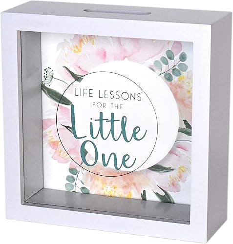 Miniatura 3 de Prinz Little One Money Savings - Alcancía para adultos, caja de ahorro para niños, tarro de cambio de caja de madera de 6 x 6 pies, color blanco