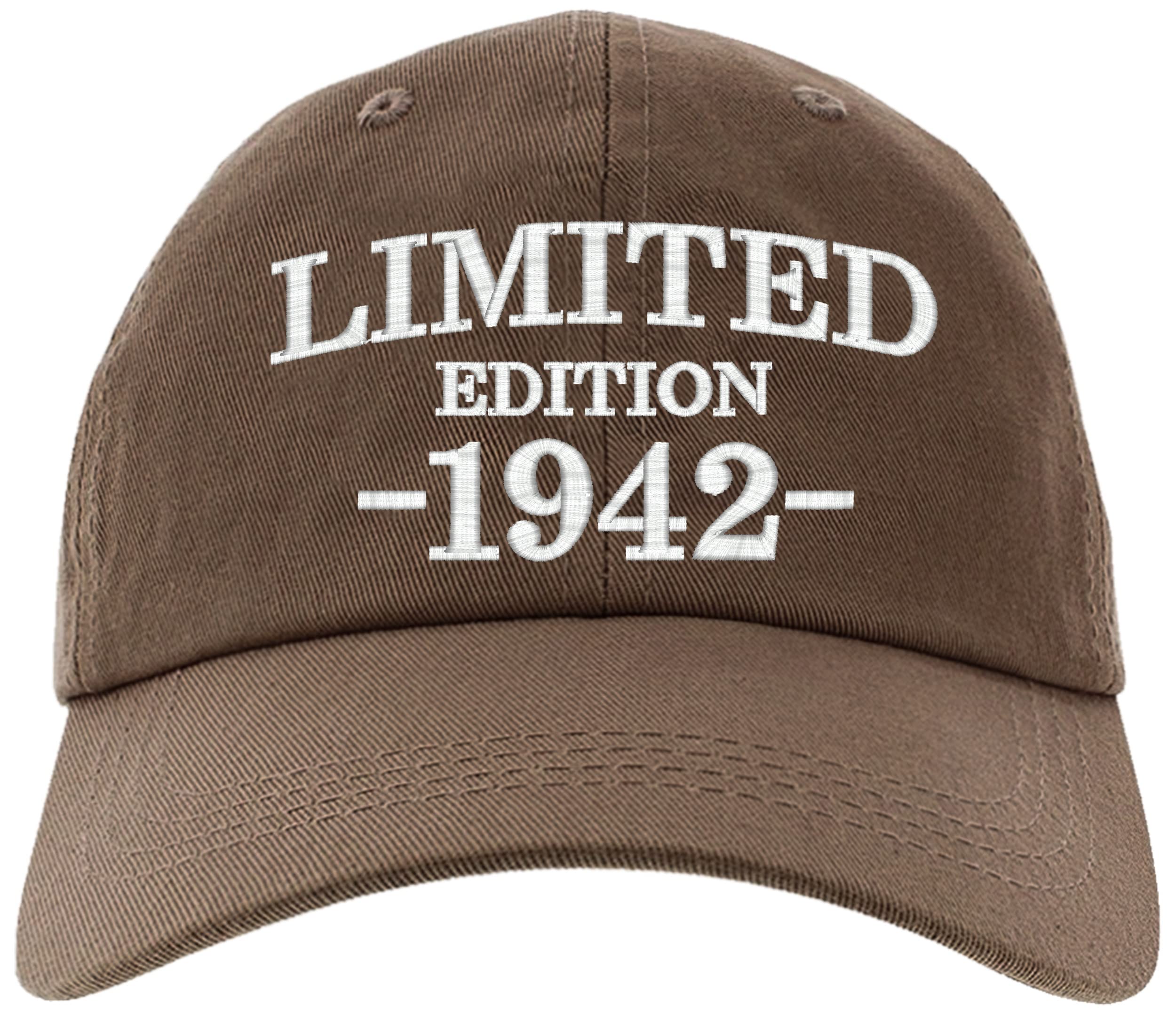 owndis Cap 80th Birthday Gift, Limited Edition All Original Parts Baseball Hat 1937-EM-0001-Brown