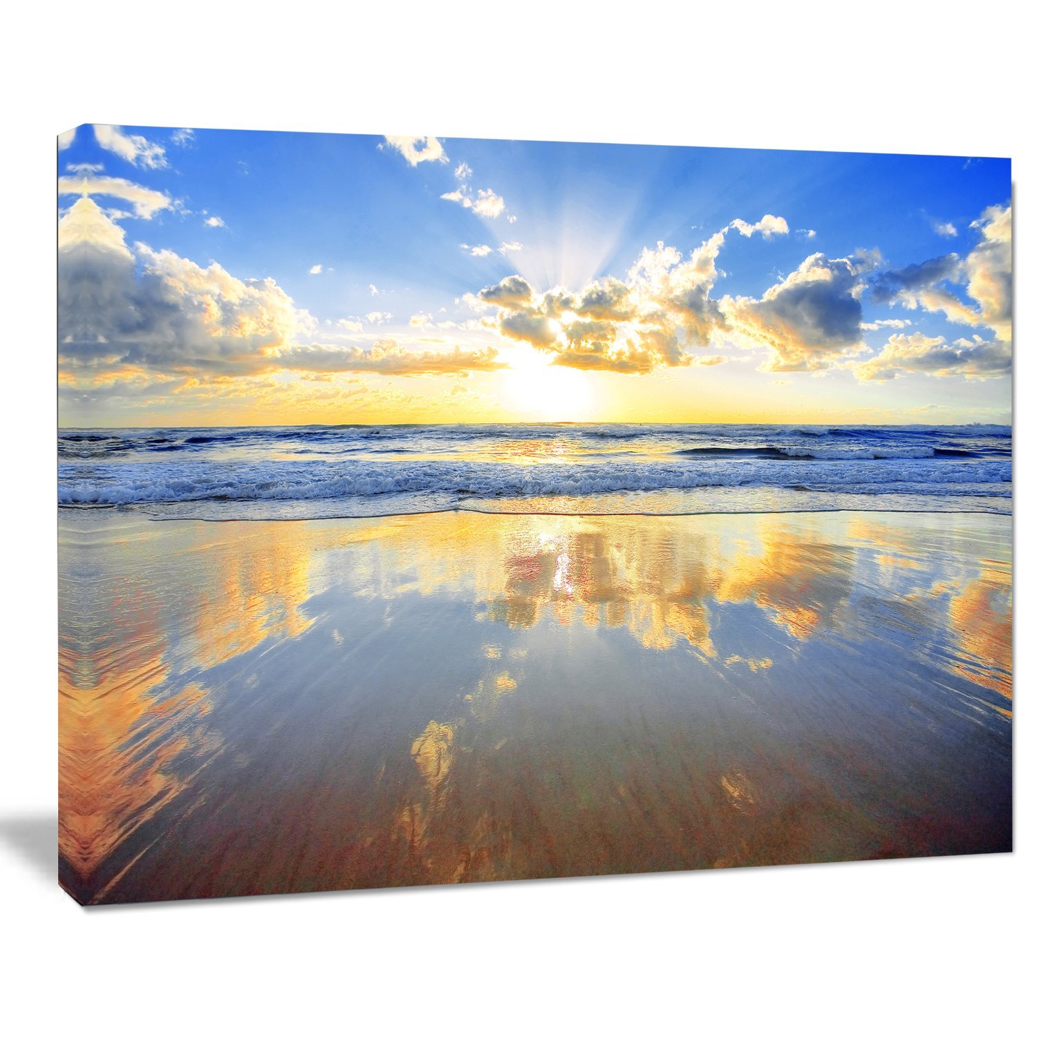 Amazon.co.jp: デザインアートブルー空と雲内でミラー海現代