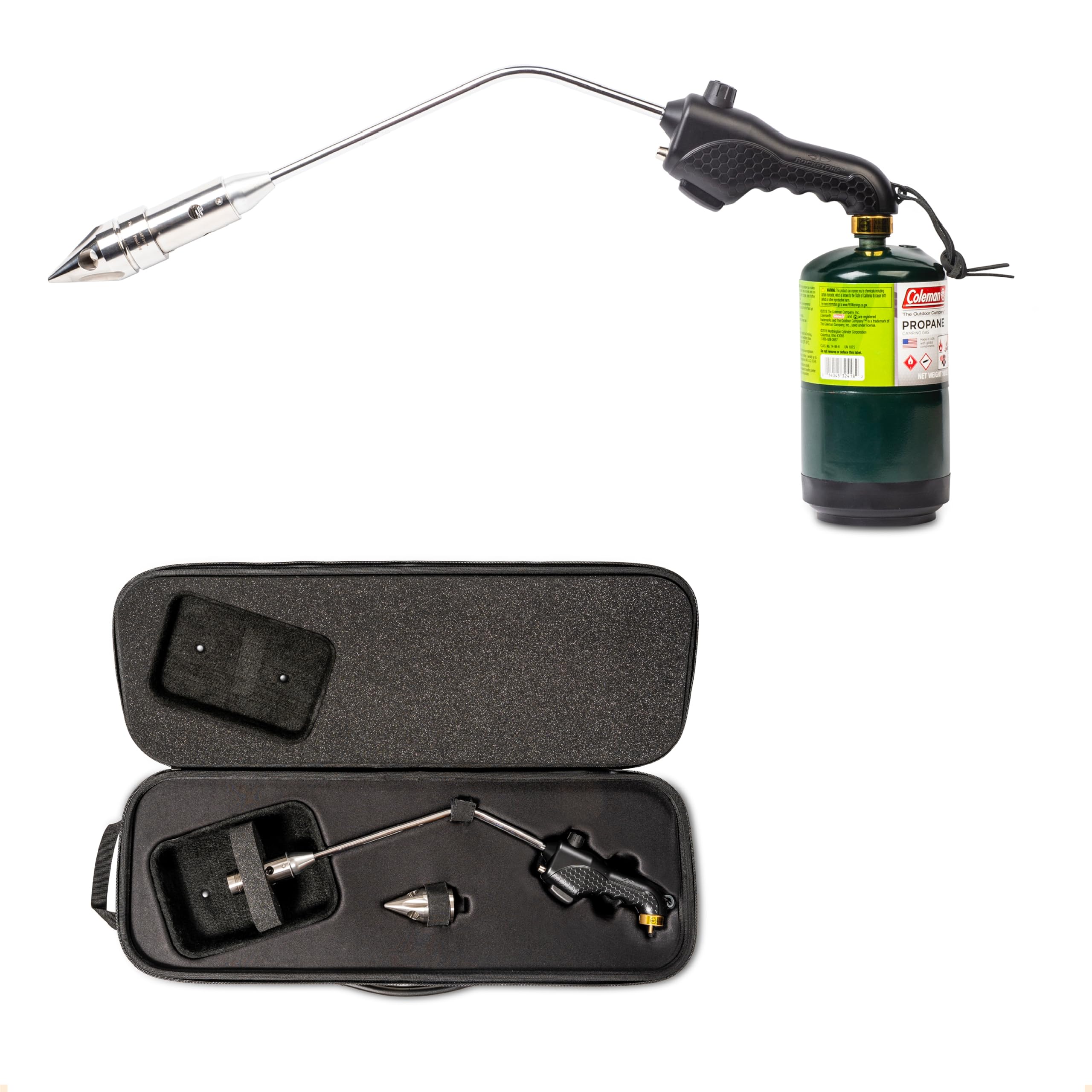 ROCKETFIRE Fire Starter Torch | Perfect Propane Torch Head, Grill Gun, Charcoal Torch | Compatible with Bernzomatic Propane & MAP/PRO Fuels |