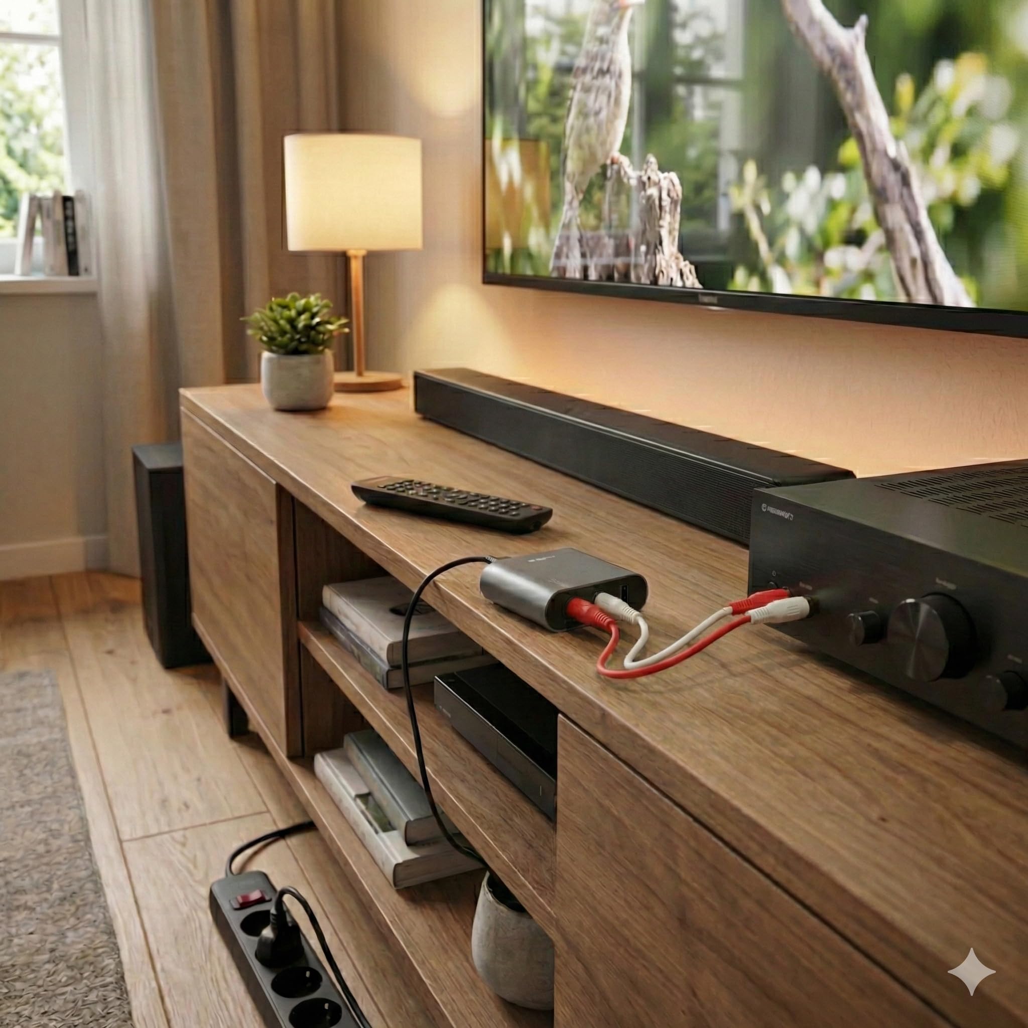 Hama Audio Konverter digital auf analog (zum Anschluss von HiFi Anlage, Verstärker, Kopfhörer, 2x digitaler Eingang optisch/koaxial, 1x analoger Ausgang Line Out, zum Nachrüsten für Flat TV etc.)