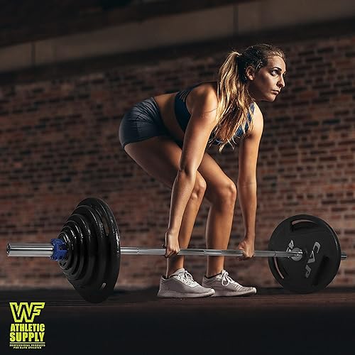 Miniatura 5 de CAPHAUS Placas de agarre olímpicas de hierro fundido, se ajustan a la barra olímpica de 2 pulgadas para entrenamientos de fuerza y