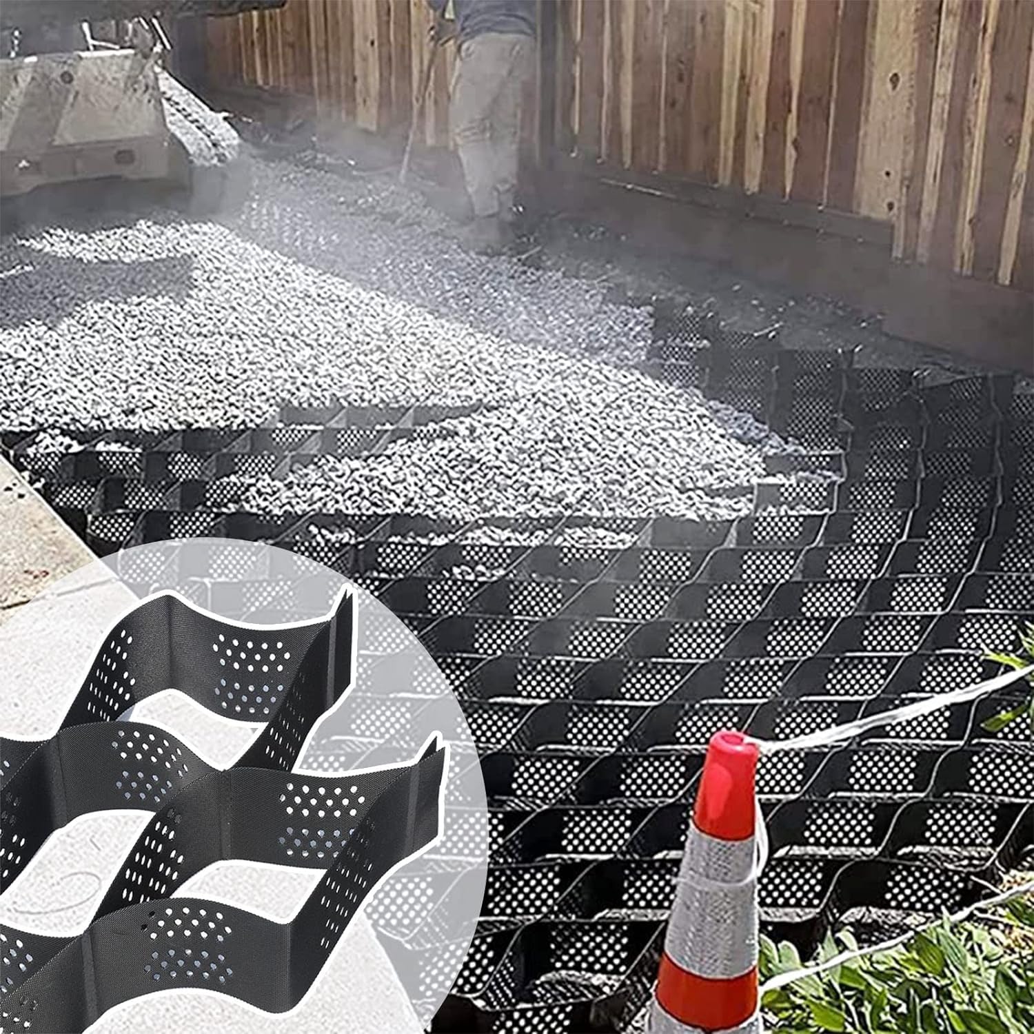 Système perméable de pavage cellulaire géogrille de sol 8m x 6m