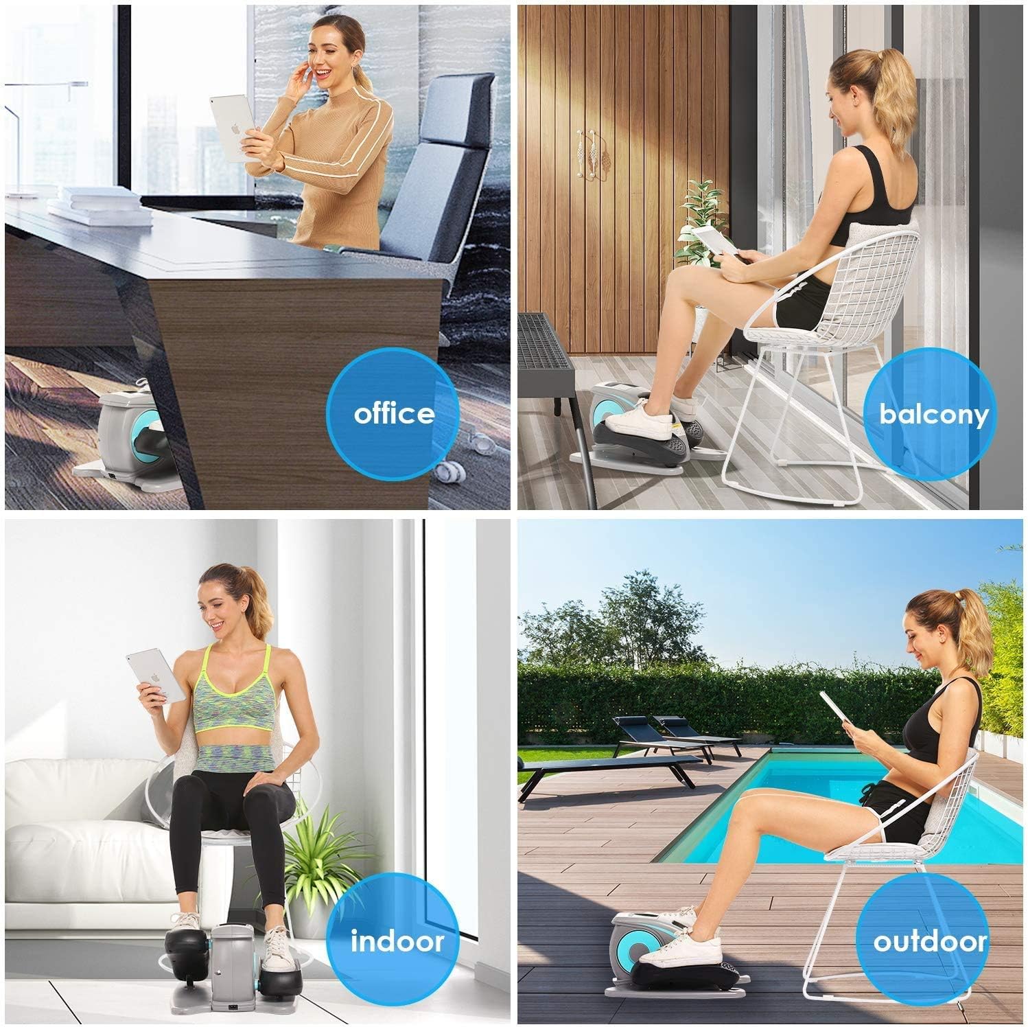 ANCHEER Under Desk Cycle, Indoor Mini Pedal Exerciser, Under Desk Bike Elliptical Machine with Built in Display Monitor : Sports & Outdoors