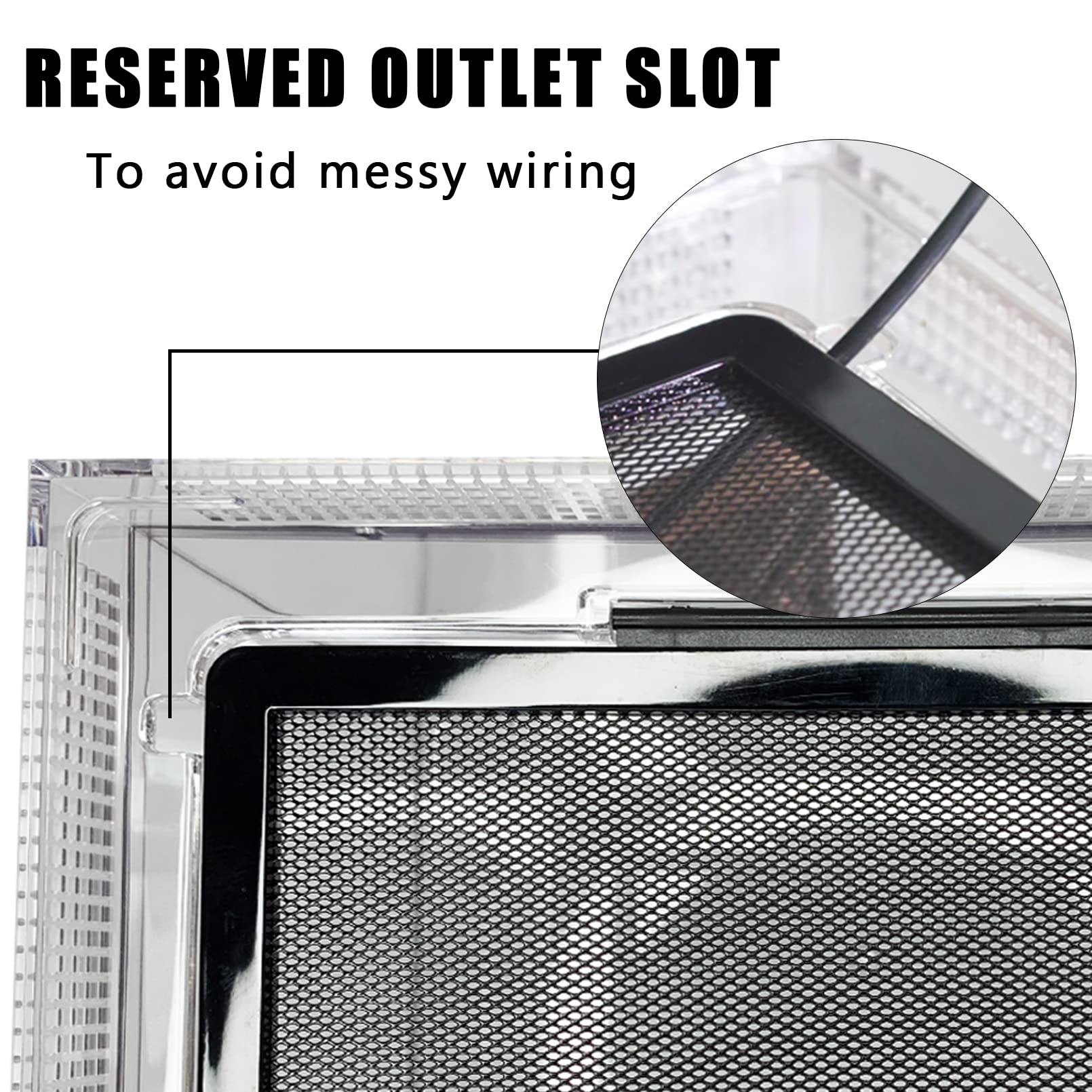 kathson Reptile Feeding Box Lizard Tank Enclosure Hermit Crab Habitat Reptile Terrarium with Tweezer Bowl for Frog Spider Gecko Tarantulas 11.8x7.08x8.66 Inch (Large)