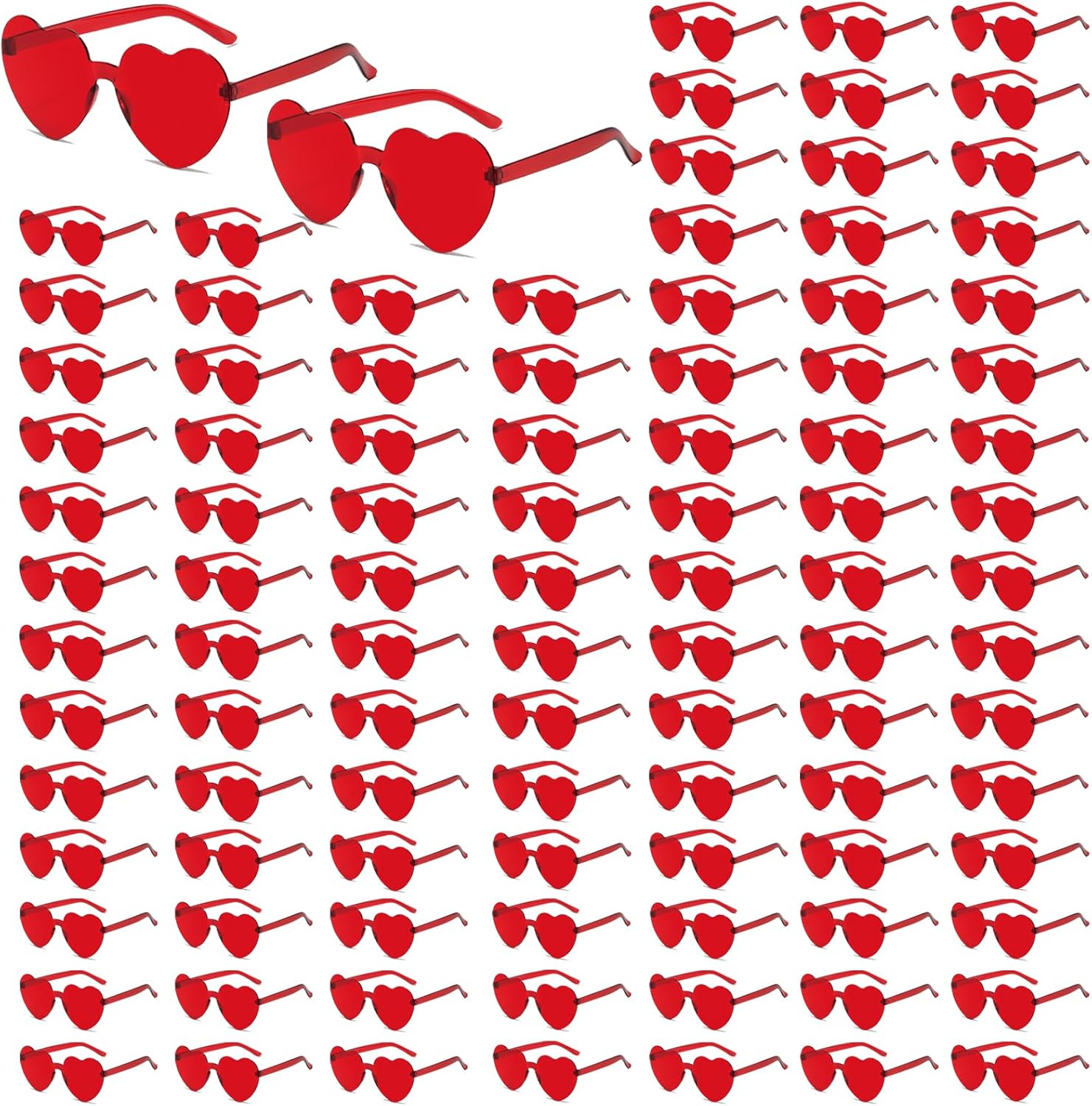 Bulk Heart Sunglasses Valentine's Day Adult Frameless Eyeglasses for Women Men Wedding Birthday