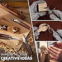 Vista 5 de IMYMEE Herramientas de tallado de madera Cuchillo de corte de lujo, kit de tallado de madera, kit de tallado de madera para principiantes, kit
