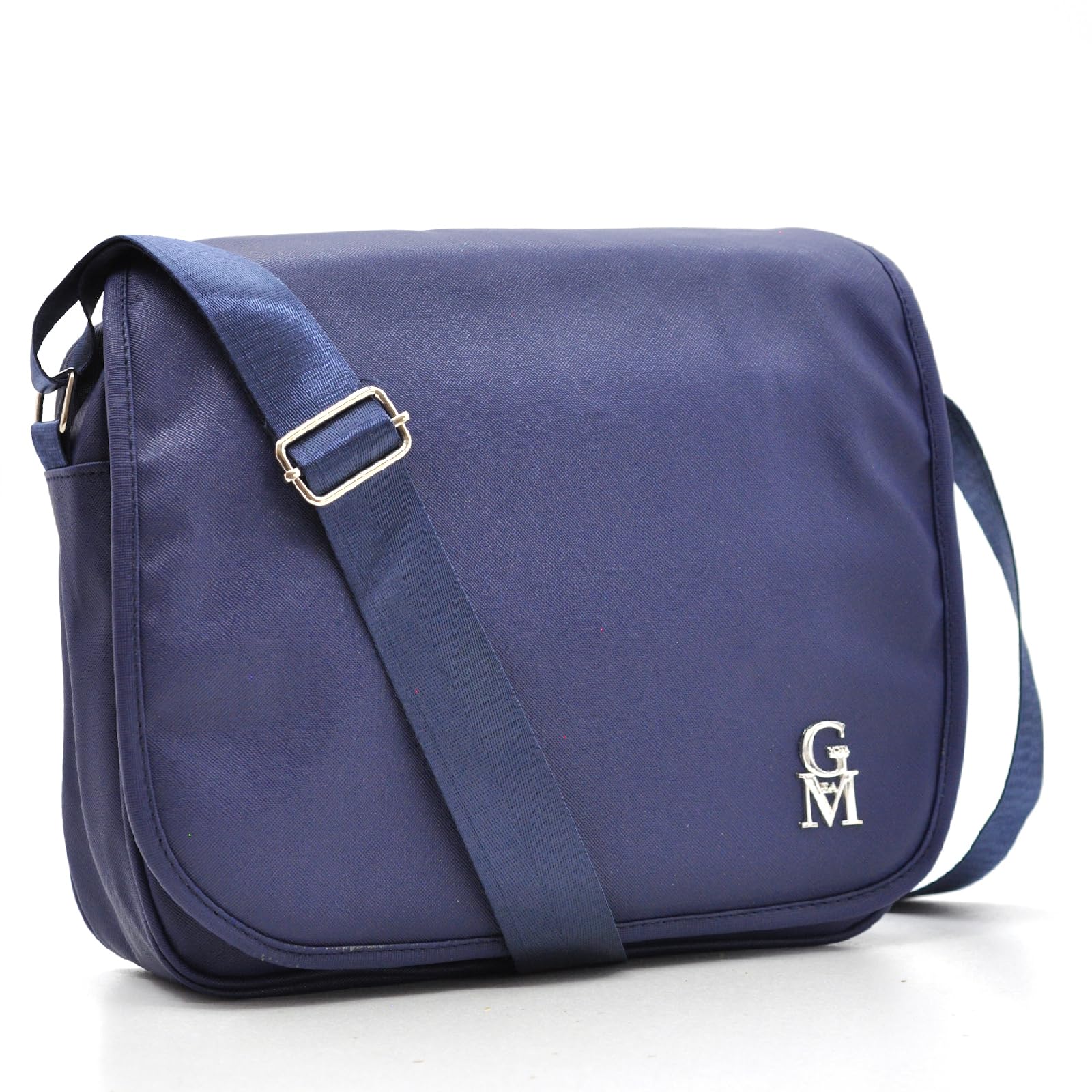 Borsa Messenger in Tessuto Tecnico, Porta Laptop 35x23x13cm, Blu Navy, Tracolla Regolabile per Ufficio e Lavoro