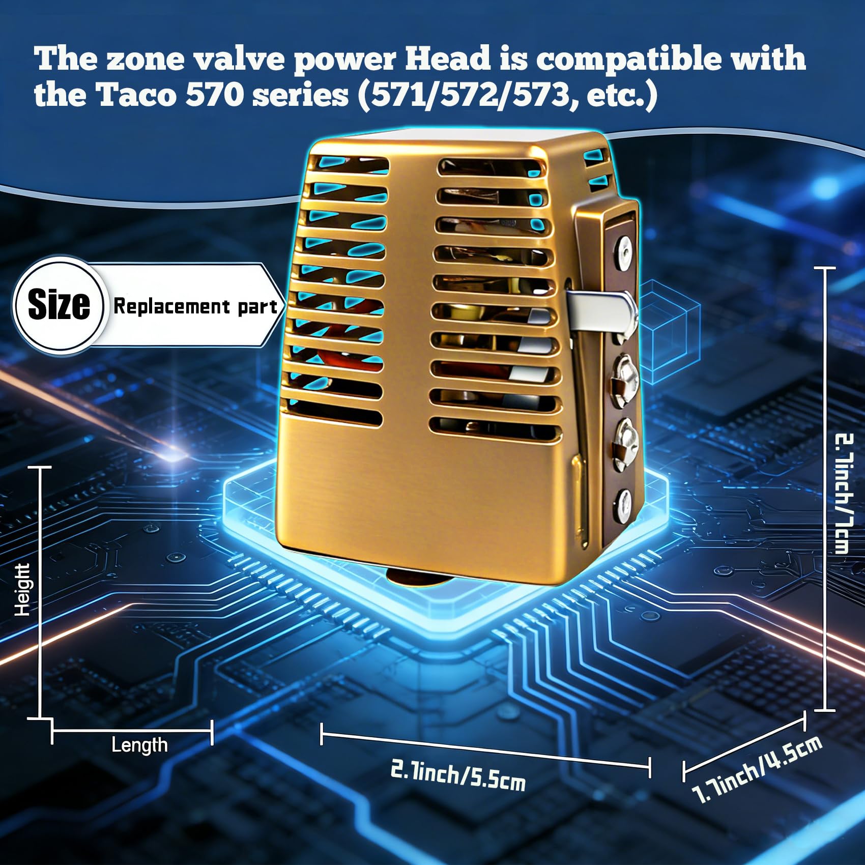 555-050RP Zone Valve Power Head Compatible with Taco 556/570