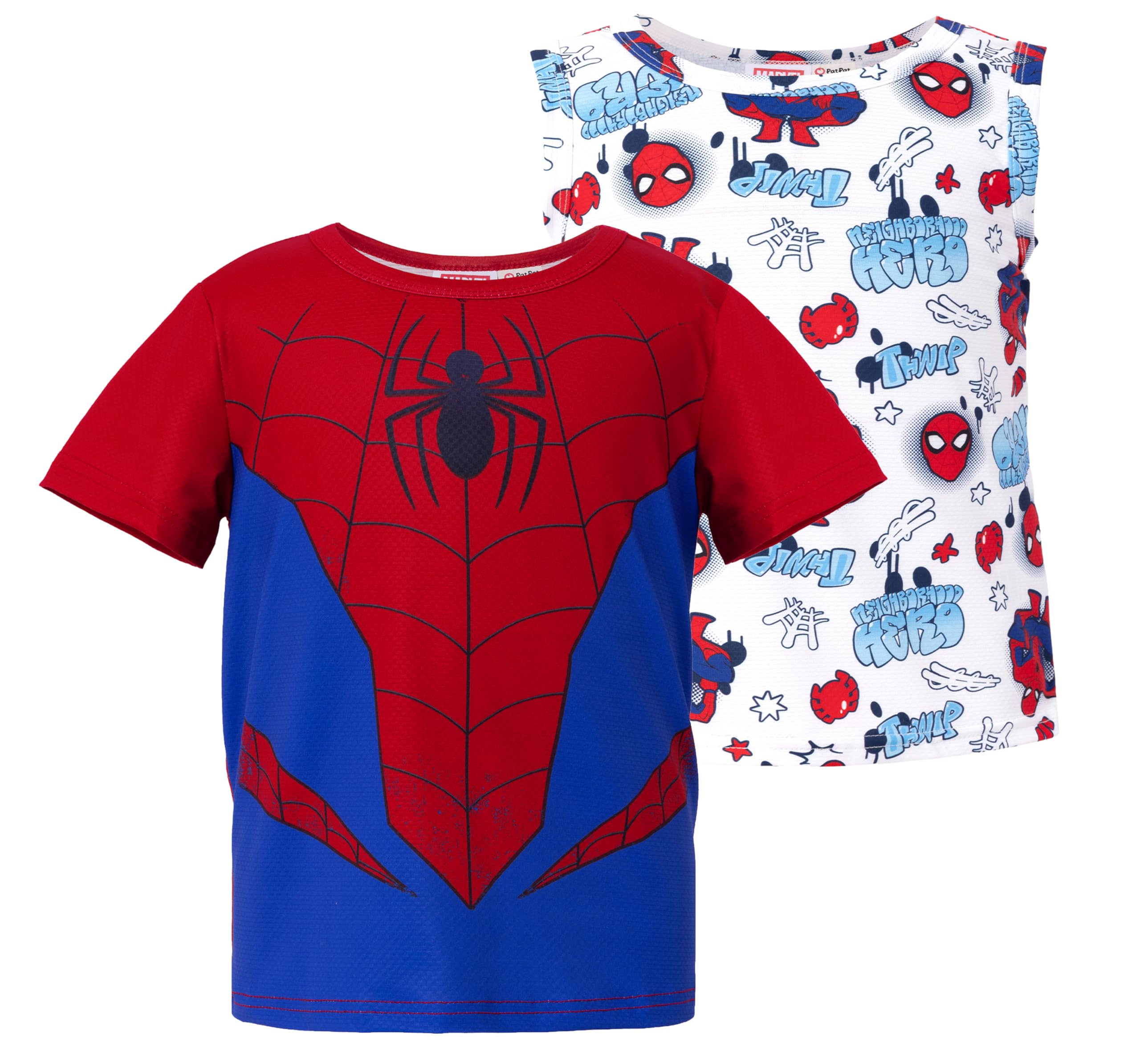 Disney Marvel Spiderman Stitch Star Wars Mickey Boy T-Shirt &amp; Tank Set 2-9Y