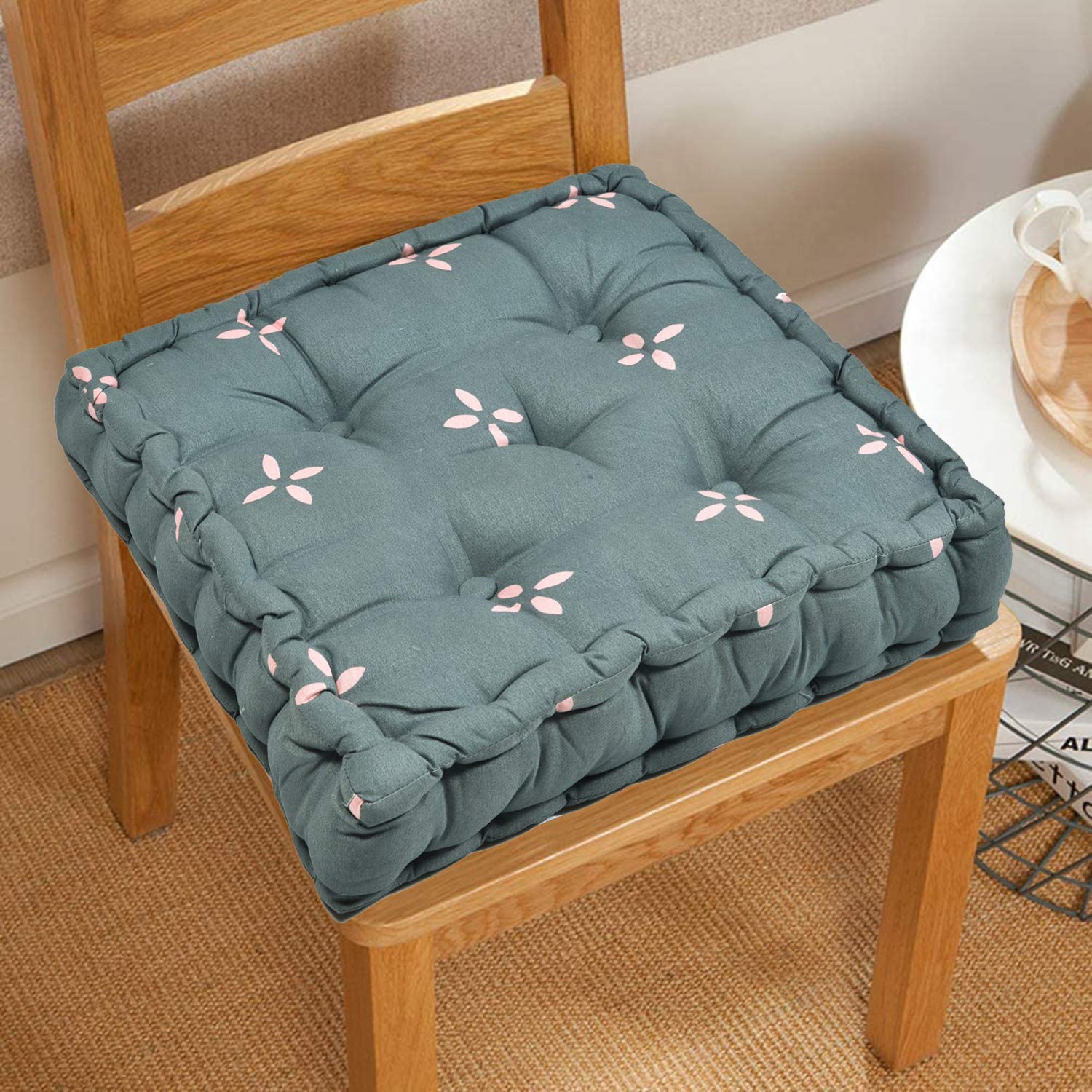 Amazon Brand - Umi Chair Cushion Comfortable Thick Tufted Seat Cushion Cushion for Meditation,Floor Cushion for Sitting in Living Room,Chair Box for Indoor Seat Set of 1,16X16(Inches) (Grey) (B0BS1C74FD) Amazon Price History, Amazon Price Tracker