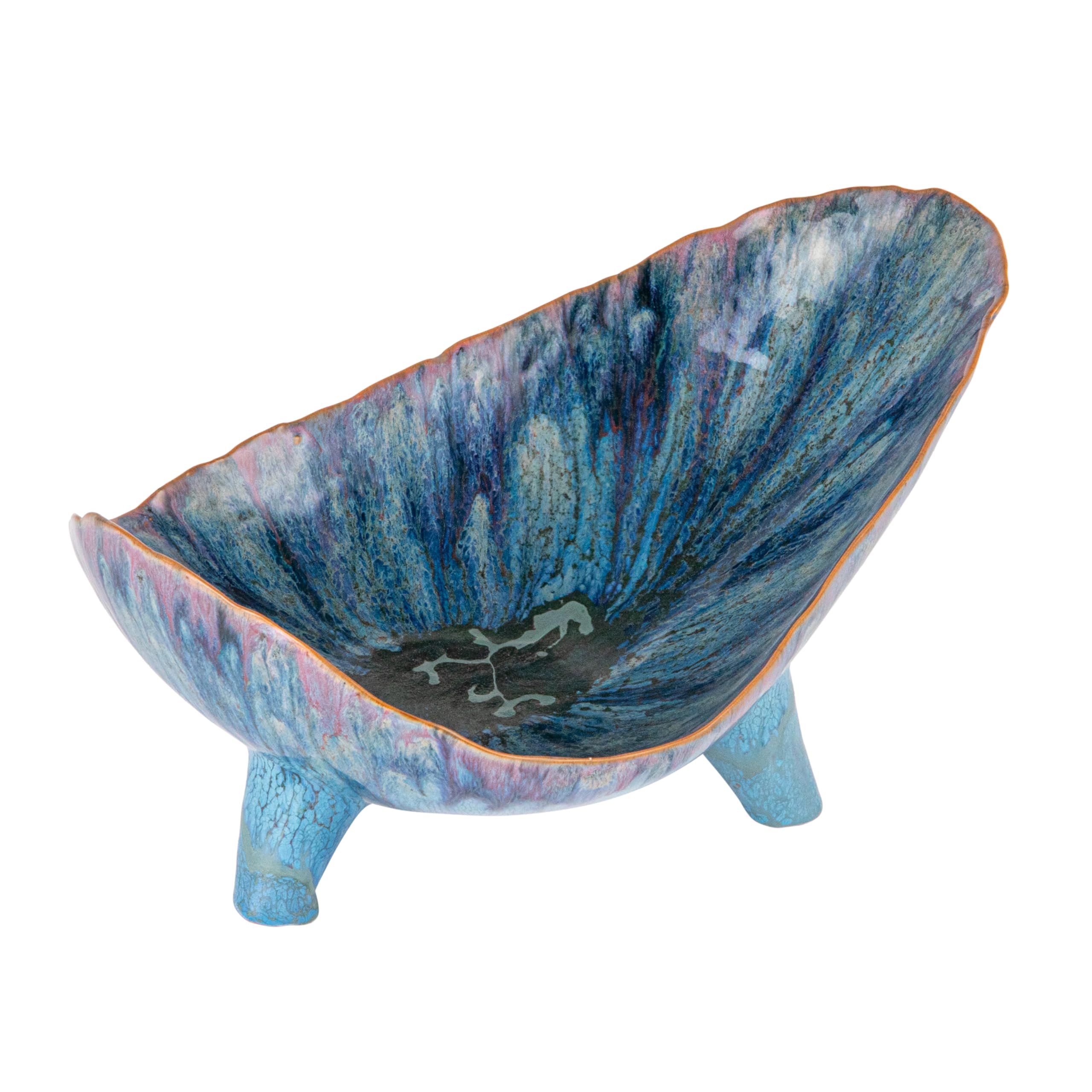 Amazon.com: Bloomingville Azure Footed Stoneware Bowl, Blue: Home