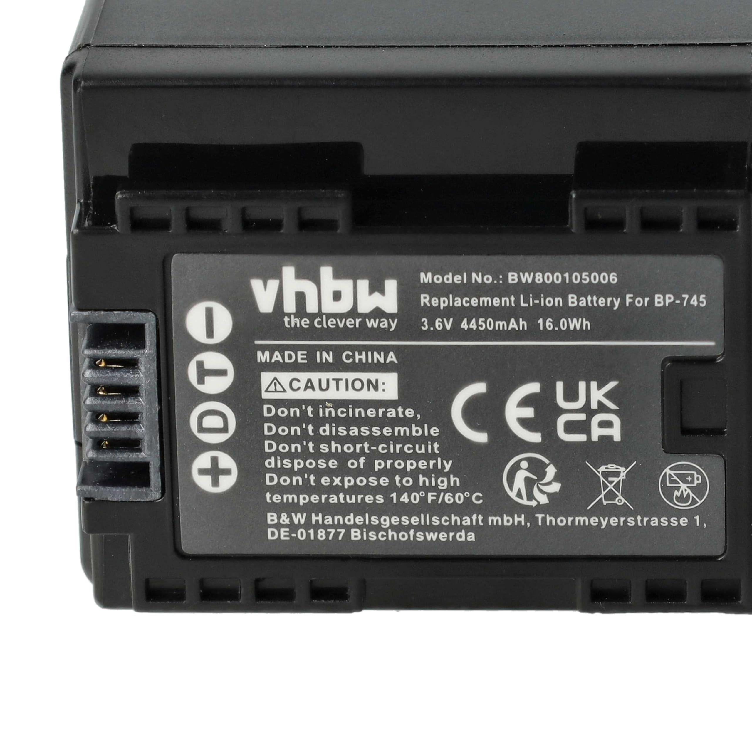 vhbw Batterie Compatible avec Canon Legria HF R66