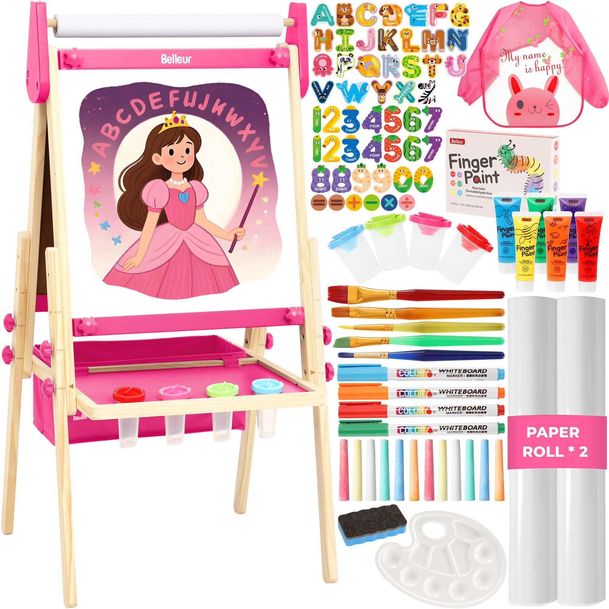 Belleur All-in-One Wooden Art Easel for Kids