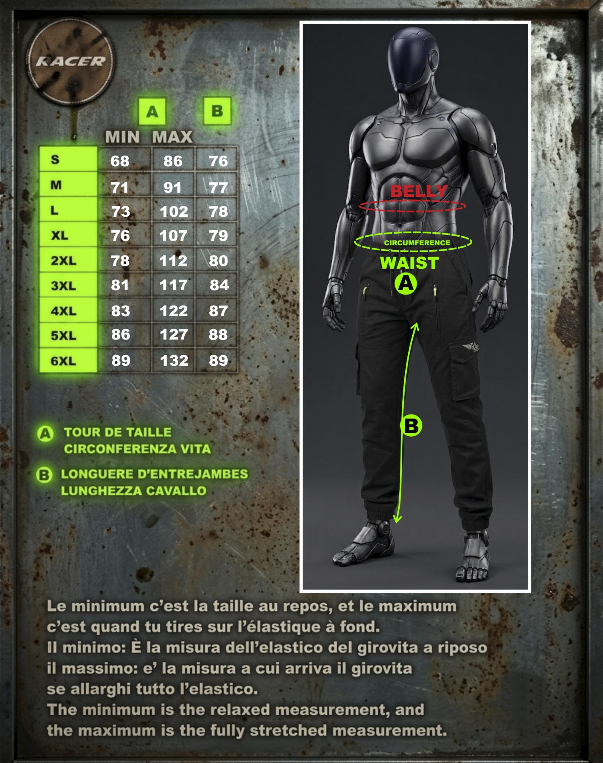 TLA Racer Pantaloni Moto, Protezioni CE, Rinforzi in Aramide. Taglie sino 6XL Uomo, Donna. Ampio Elastico in Vita, Coulisse con Lacci, Varie Tasche e Prese d’Aria. Pantaloni Moto, Scooter