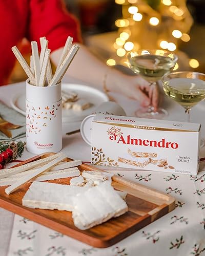 Miniatura 10 de El Almendro Turron Blondo Torrone española suave tradicional con almendras tostadas y miel 705oz
