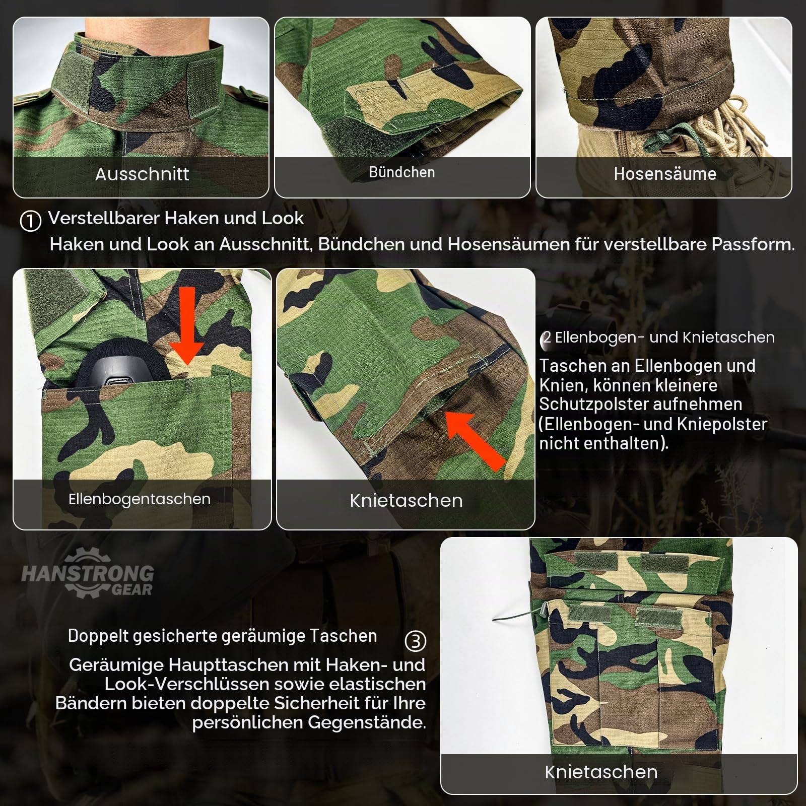 Taktische BDU-Kampfuniform Jacke Hose Anzug Armee Militär Airsoft Paintball Jagd Schießen Wüste Digital AOR1