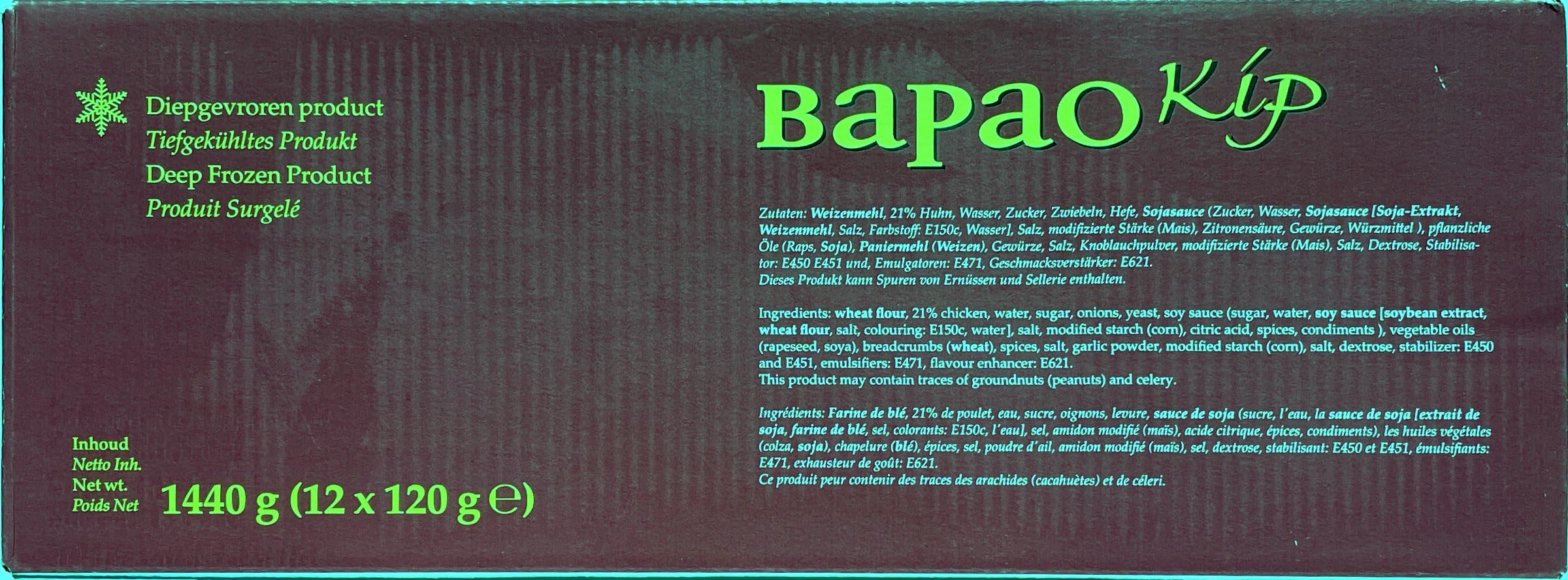 Bapao Tjendrawasih mit Hähnchen 12 x Dampfbrötchen Fleischfüllung für Warmwasserbad und Mikrowelle