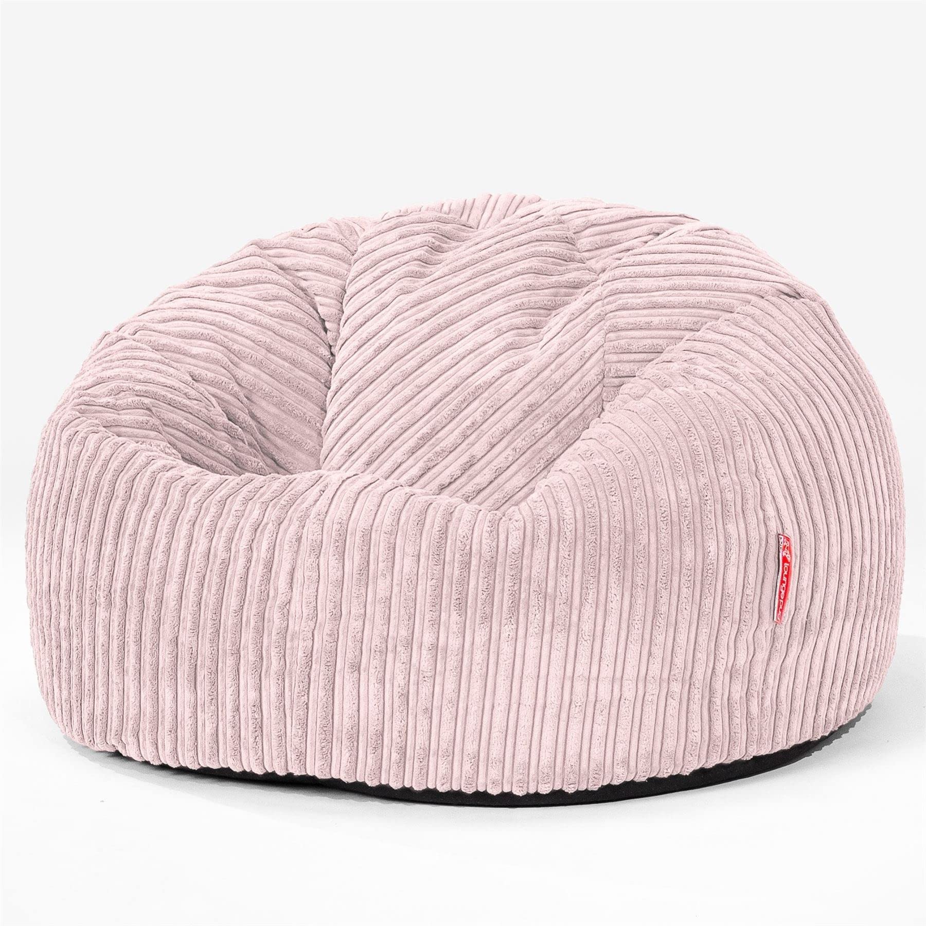 Lounge Pug Poltrona Sacco Classic In Velluto A Coste Rosa Cipria - Pouf Relax Per Adulti 75x75 Cm - 3