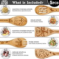 Vista 5 de Regalos de elefante para mujer, 6 cucharas de bambú de madera de elefante con soporte para utensilios para decoración del hogar, accesorios
