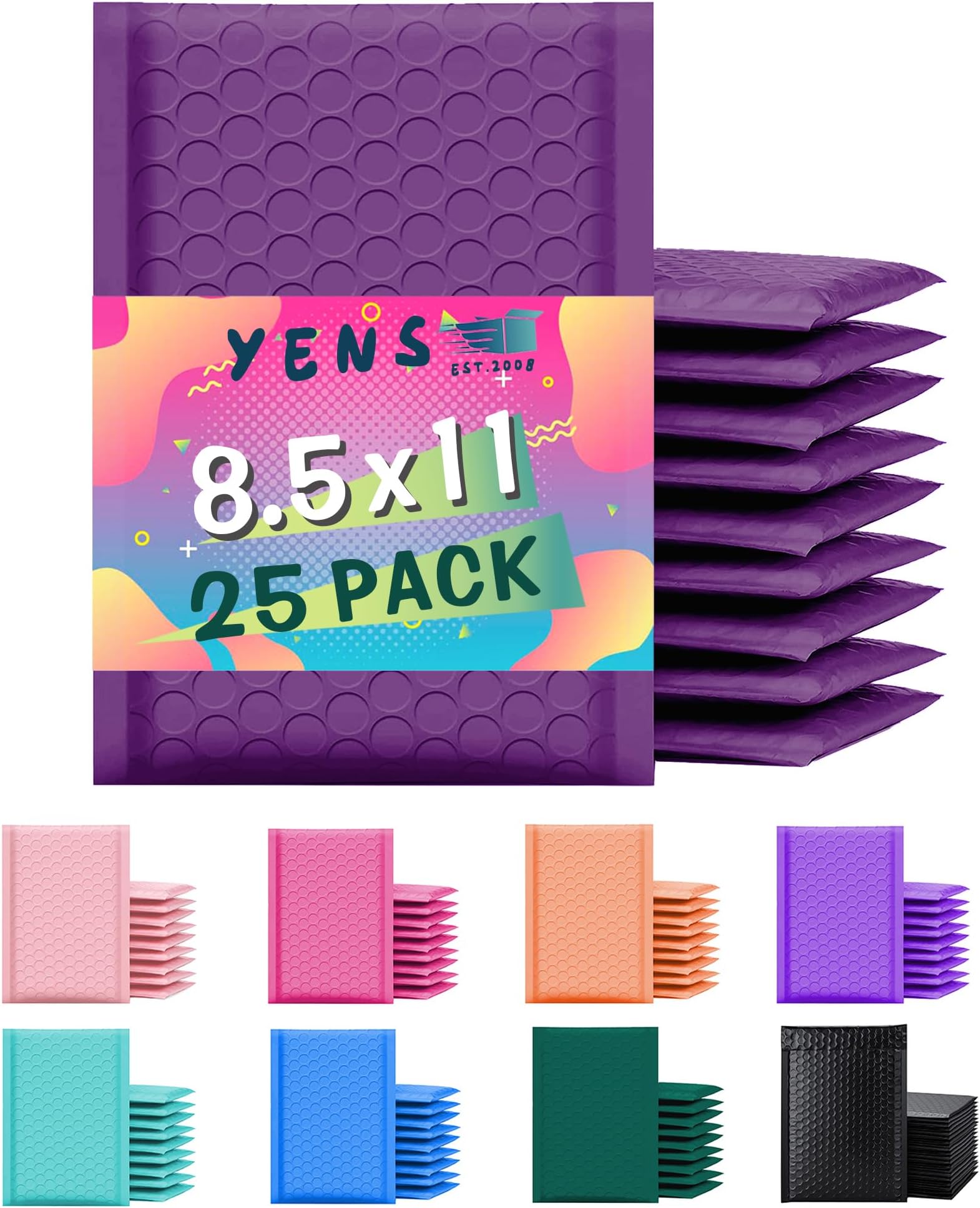 Quality Park Bubble Mailers, 8.5 x 11 Inch, Teal Poly