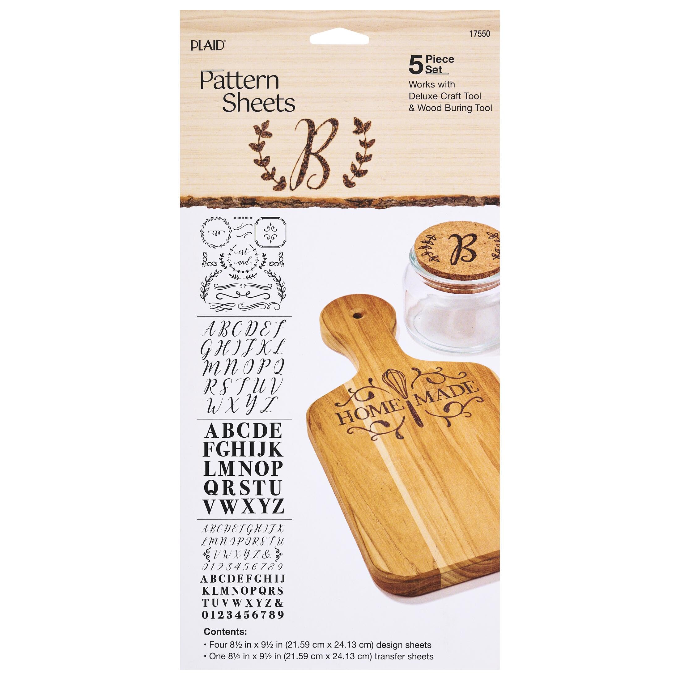 Plaid lot de 5 feuilles de motif bricolage combustion bois extérieur 17550