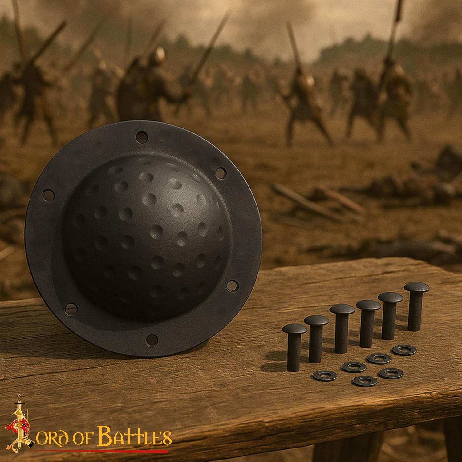 Medieval Shield Umbo – Viking Shield Boss, Battle Ready Steel Shield Center Dome for DIY Viking & Historical Shields