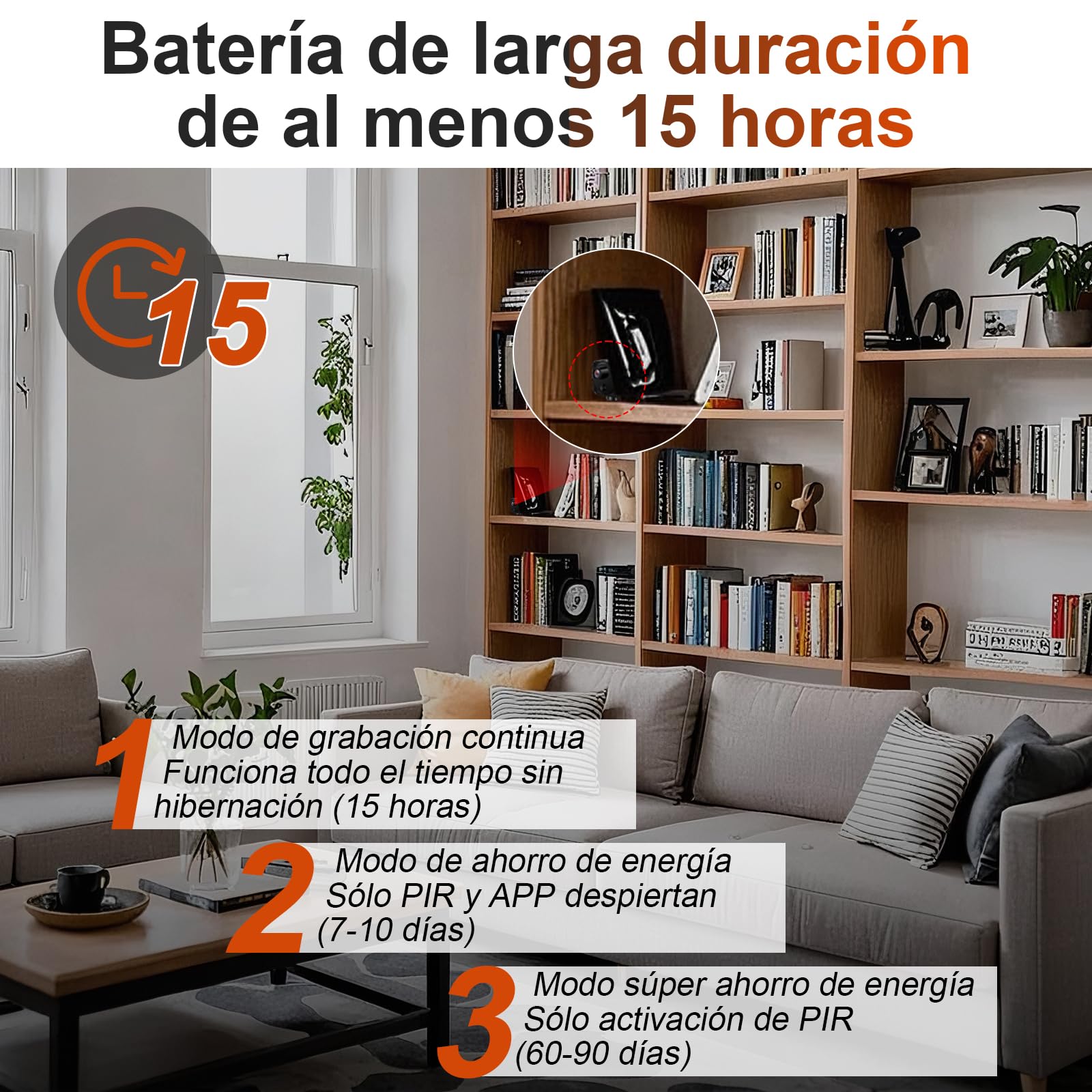 CYI Camara Espia Oculta 2.4G, Microcamaras Espias Camufladas HD1080P, Mini Camara Vigilancia WiFi Interior con PIR, Visión Nocturna Spy CAM al Menos 15 Horas, para el hogar, la Oficina, etc.