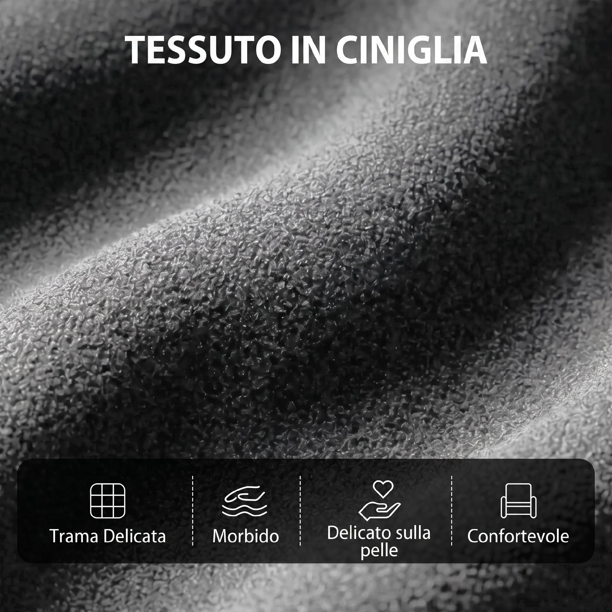 HOMCOM Poltrona Massaggiante Reclinabile Manuale 160°, 2 Punti di Massaggio e Poggiapiedi, Poltrona Relax Imbottita in Ciniglia, con Telecomando, Tasche Laterali, per Casa Ufficio, Grigio Scuro