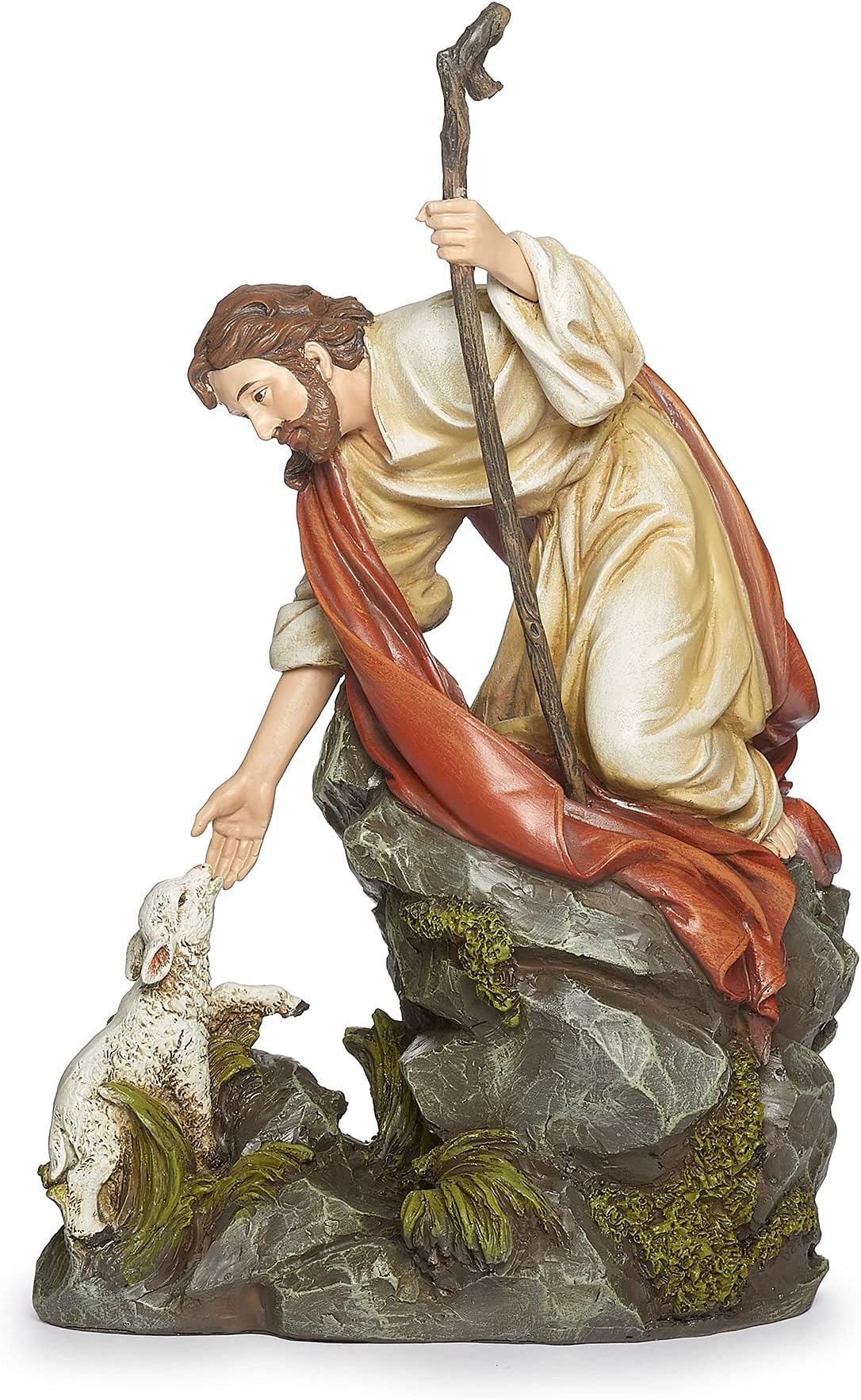 Joseph's Studio by Roman - Jesus with Lamb Figure, Renaissance Collection, 10.5" H, Resin and Stone, Religious Gift, Decoration, Collection, Durable, Long Lasting